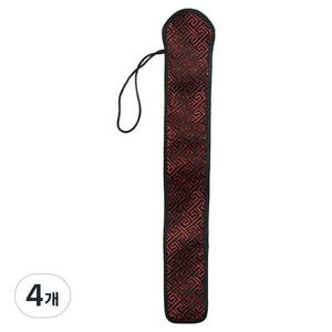 문구담 여름 투명 부채 손잡이 만들기 재료 보관 주머니 35cm, 버건디만자, 4개