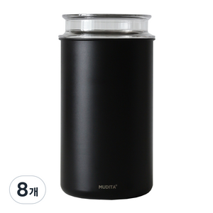 무디타 리본제이 스텐 이중 잠금 진공 원두 보관용기 1400ml, 블랙, 8개