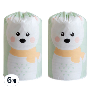 withWIN PEVA 옷 의류 이불 보관주머니, 그린베어, 6개