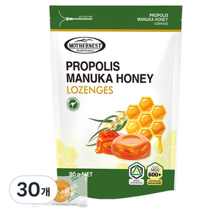 마더네스트 프로폴리스 마누카허니 로젠지스 캔디 MGO600+, 90g, 30개