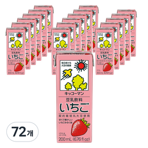기꼬만두유 딸기맛, 200ml, 72개