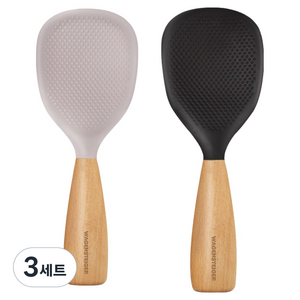 바겐슈타이거 플래티넘 실리콘 하임 스탠딩 주걱 2종 세트, 크림미스트, 애쉬블랙, 3세트