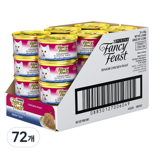 팬시피스트 시니어 고양이 주식캔, 닭, 85g, 72개