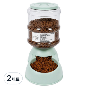 픽앤펫 댕냥님 집에 스마트 정수기 하나 놔드려야겠어요 급식기 + 급수기, 그린, 2세트