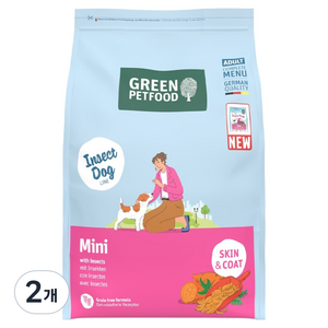인섹트도그 강아지 어덜트 미니 기능성 사료, 눈물개선/눈건강, 3kg, 2개