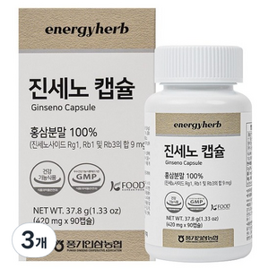 농협 풍기인삼 진세노 캡슐, 90정, 3개