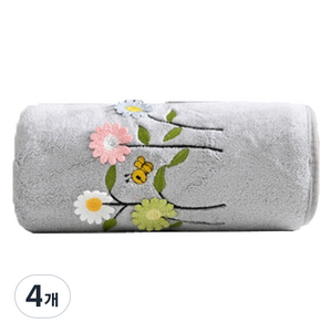 소니오 유니크 플라워 소프트 바스타월 70 x 140 cm, 03 그레이, 4개