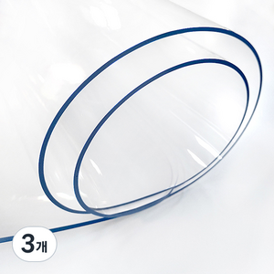 커버팩토리 투명매트, 투명, 60 cm x 230 cm x 3mm x 모서리 라운드 1.5 cm, 3개
