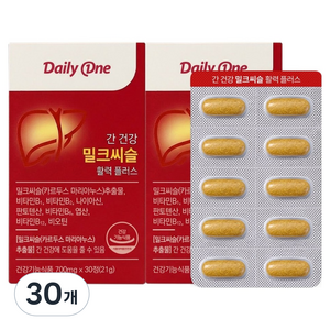 데일리원 간 건강 밀크씨슬 활력 플러스 실리마린 비타민B 영양제 21g, 30정, 30개