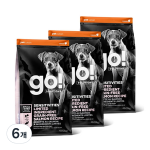 go 전연령 강아지 솔루션 LID 스몰브리드 연어 레시피 건식사료, 피부/피모, 2kg, 6개