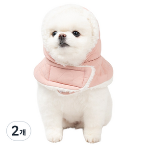 초코펫하우스 강아지 산책왕 패딩 귀돌이 모자, 핑크, 2개