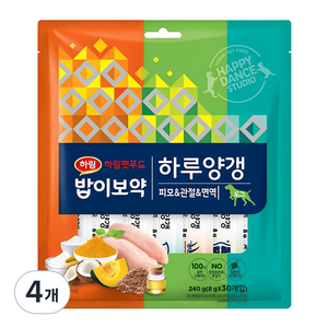 하림펫푸드밥이보약 강아지 하루양갱, 혼합맛(피모/관절/면역), 240g, 4개