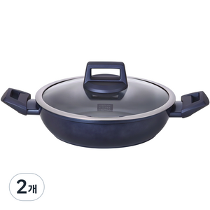 쿠킨 인덕션 그린우드 전골냄비, 24cm, 블루, 2개