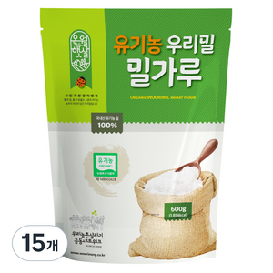 오월햇살 유기농 우리밀 밀가루, 600g, 15개