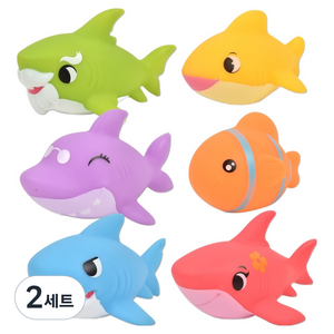 오즈토이 러버 목욕놀이 인형 6종, SQ22014-5 상어, 2세트