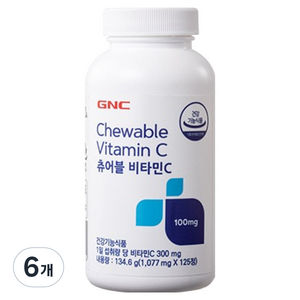 GNC 츄어블 비타민C 134.6g, 125정, 6개