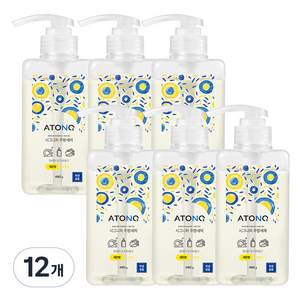 아토앤오투 시그니처 젖병 주방세제 레몬향, 480g, 12개