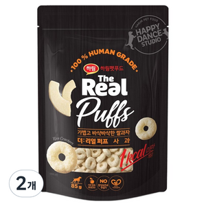 하림펫푸드 더리얼 퍼프 대용량 강아지 간식, 사과맛, 85g, 2개