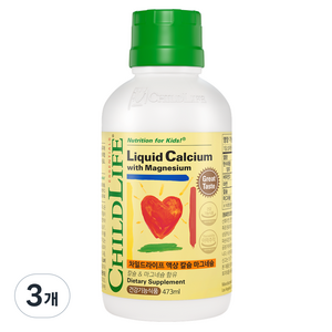 차일드라이프 액상 칼슘 마그네슘 오렌지맛, 473ml, 3개
