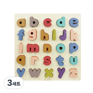 가베가족 톡톡 알파벳 소문자 퍼즐 KS4107 판퍼즐, 3세트, 26피스