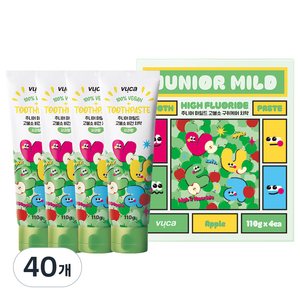 뷰카 주니어 마일드 고불소 비건 치약 사과향, 110g, 40개