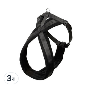 펫나인 반려동물 엑스라인 가슴스트랩, 블랙, 3개