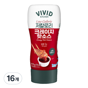 비비드키친 저칼로리 크레이지핫소스, 315g, 16개