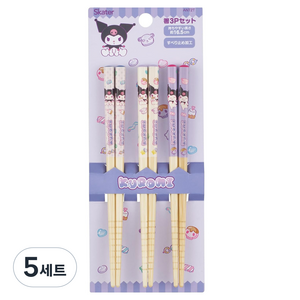 스케이터 ANT2T 우드 찹스틱, 쿠로미, 5세트, 젓가락 3종