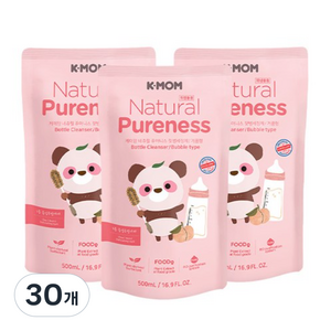케이맘 퓨어니스 젖병세정제 거품형 리필, 500ml, 30개