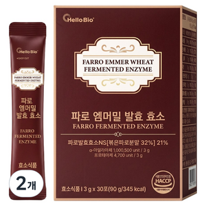 헬로바이오 파로 엠머밀 발효 효소 30p, 90g, 2개