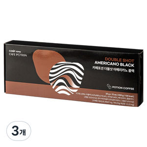 코엔에프 카페포션 더블샷 아메리카노 블랙 캡슐커피, 25g, 3개, 12개입