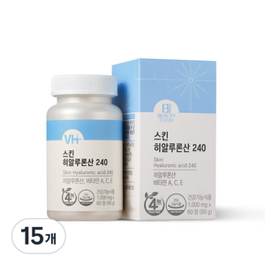 뷰티푸드 스킨히알루론산 240 60g, 60정, 15개