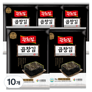 광천김 무조미 곱창 전장김, 18g, 10개