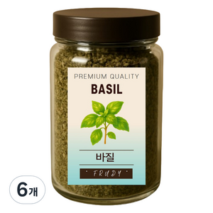 푸르디 건조 바질잎, 100g, 6개