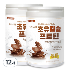 닥터스원 초유 칼슘 프로틴 프리바이오틱 단백질쉐이크, 600g, 12개