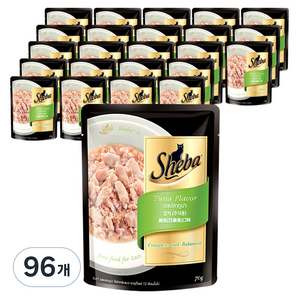 쉬바 1세 이상 고양이 주식 파우치, 참치, 70g, 96개