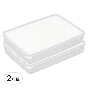 실리쿡 말랑납작이 냉장고 정리용기 반투명 납작 특대, 2개, 2세트