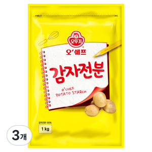 오뚜기 감자전분, 1kg, 3개