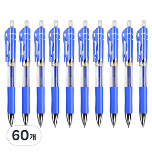 바코젤 부드러운 젤 잉크펜 0.5mm, 블루, 60개