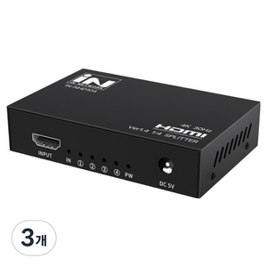 인네트워크 4K 지원 HDMI 화면복제 1:4 영상 분배기 IN-NHD104, 3개