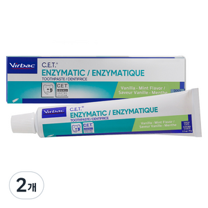 버박 CET 이중효소 반려동물 치약 바닐라민트맛, 70g, 2개