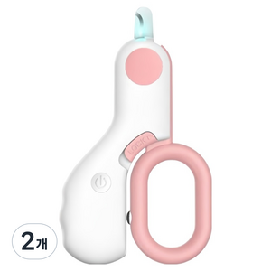 딩동펫 반려동물 LED 안전 발톱깎이 105 x 62 x 15 mm, 핑크, 2개