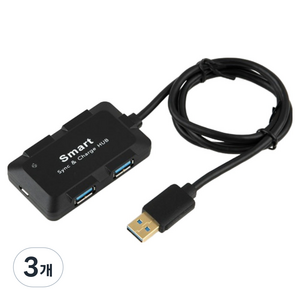 컴스 USB 3.0 허브 무전원 검정 충전용 4포트 FW906, 3개