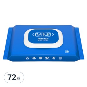 FRANKLIIN 휴대용 물티슈 캡형, 75g, 20매, 72개