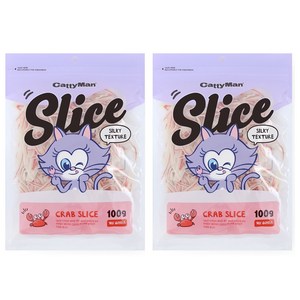 캐티맨 반려동물 슬라이스 간식, 게살맛, 100g, 2개