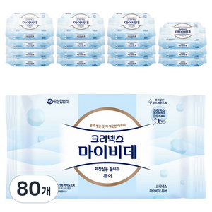 크리넥스 마이비데 퓨어 화장실용 물티슈 일반형, 55g, 40매, 80개