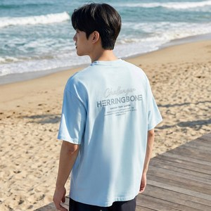 헤링본 커플 쿨링 루즈핏 래쉬가드 반팔 상의 RG346