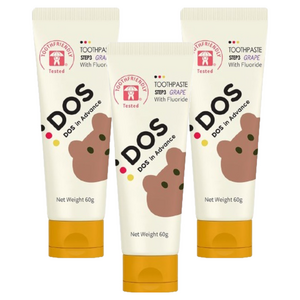DOS 인어드밴스 어린이치약 STEP3 고불소 포도향, 60g, 3개