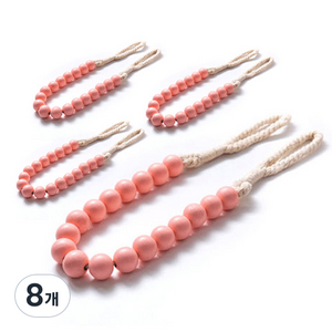 펠리스제이 알록달록 구슬 커튼끈 74cm, 핑크, 8개