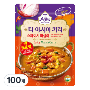 티아시아키친 스파이시 마살라 커리 분말, 100g, 100개